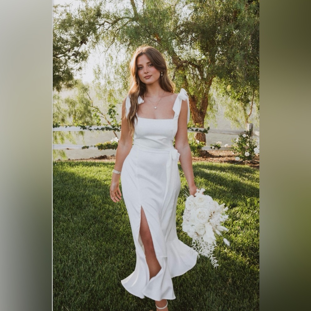 Show Me Your MuMu Garden Satin Midi Dress | Bridal Shower Dress | Wedding Dress